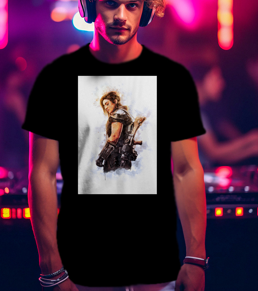 Only Today Watercolor Warrior Woman With Sword T-Shirt