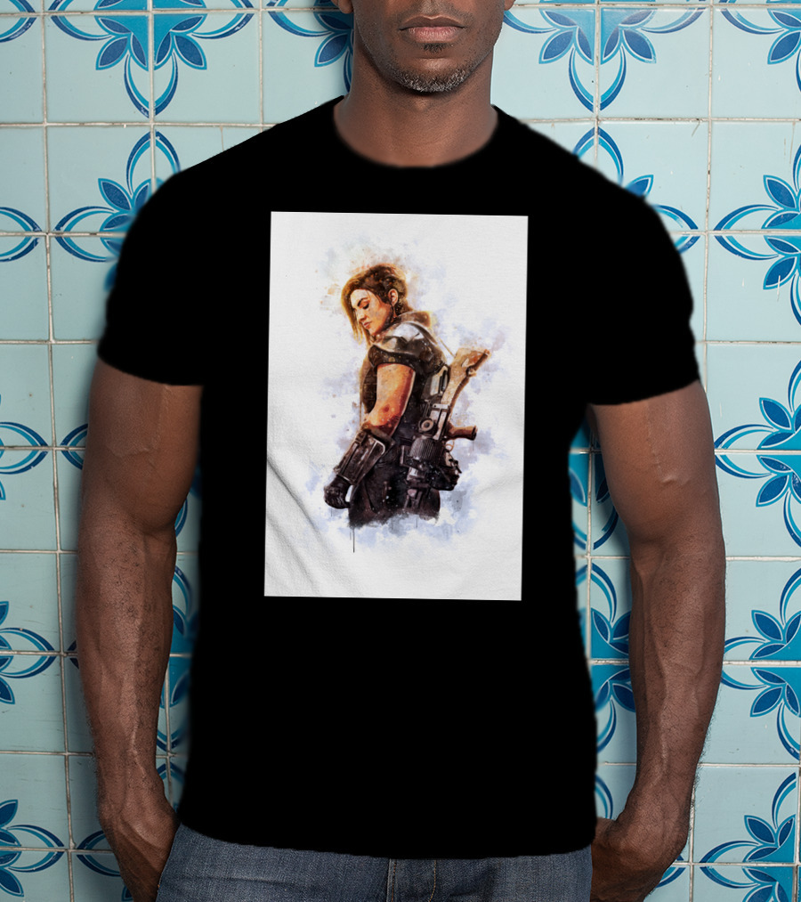 Only Today Watercolor Warrior Woman With Sword T-Shirt