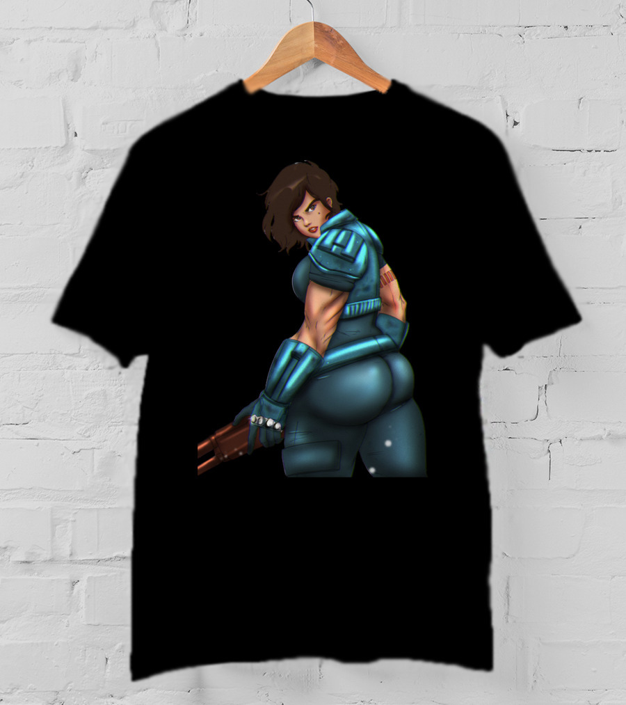 Only Today Retro Futuristic Warrior In Blue Armor T-Shirt