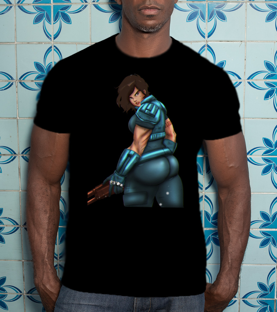 Only Today Retro Futuristic Warrior In Blue Armor T-Shirt