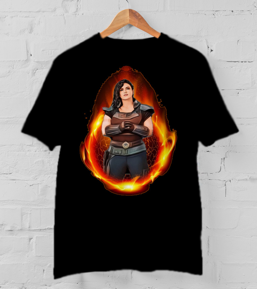 Only Today Warrior Woman Surrounded By Fiery Flames T-Shirt