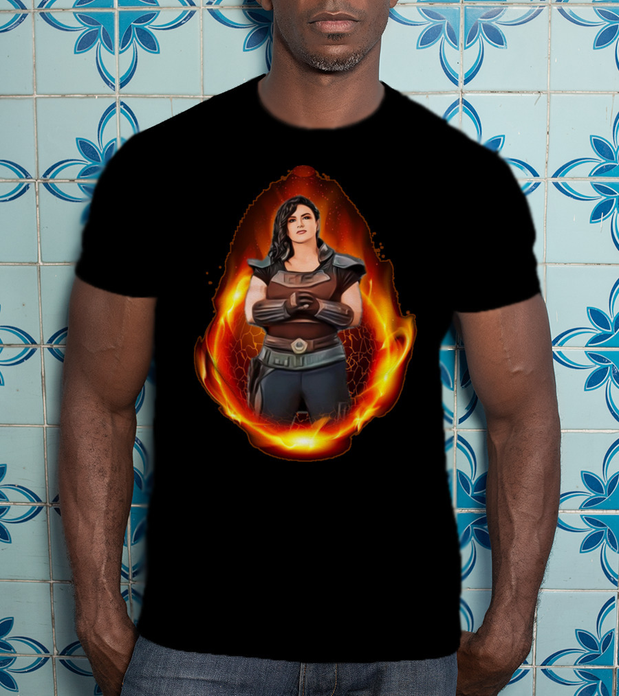 Only Today Warrior Woman Surrounded By Fiery Flames T-Shirt