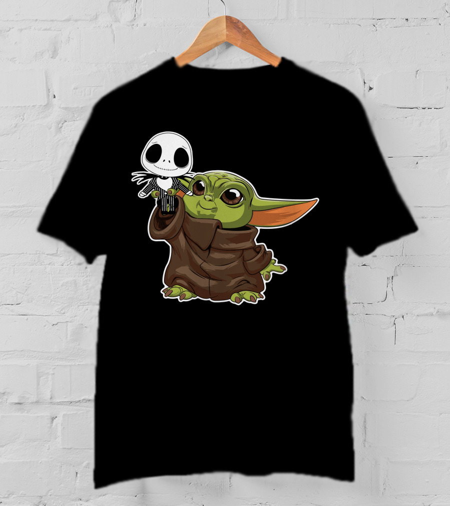 Grogu Holding Jack Skellington Only Today T-Shirt