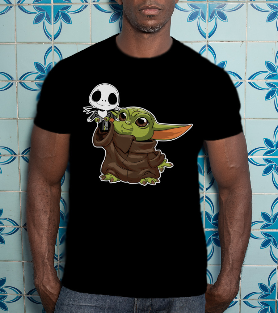 Grogu Holding Jack Skellington Only Today T-Shirt