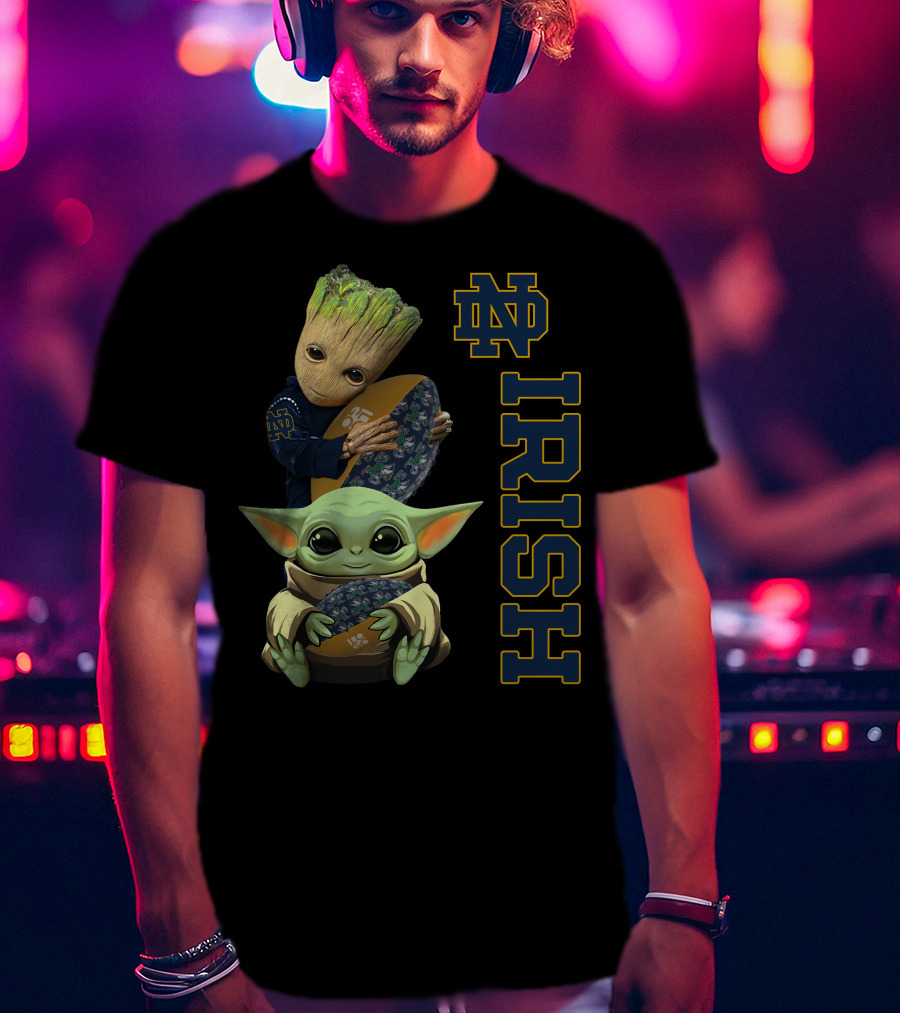 Groot Baby Yoda Notre Dame Fighting Irish Football T-Shirt