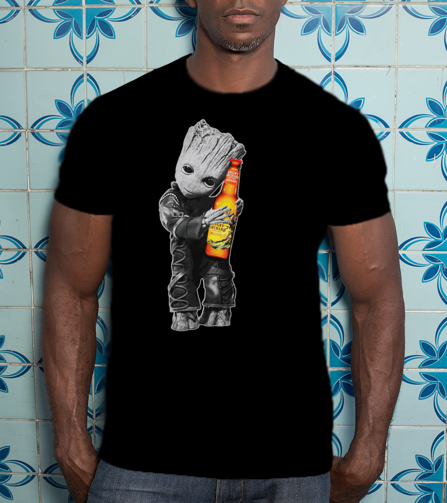 Groot Hugging Angry Orchard Hard Cider Bottle Only Today T-Shirt