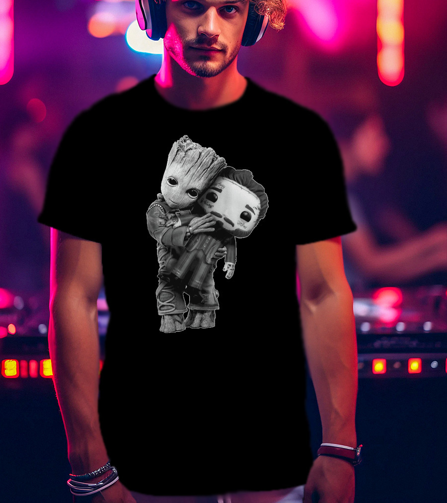 Only Today Baby Tree Character Holding Masked Figure T-Shirt