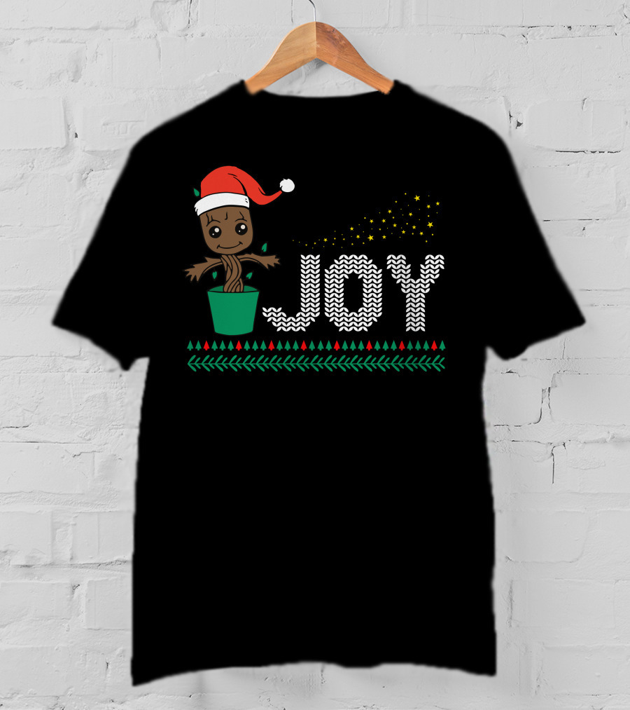 Joy Christmas Groot Santa Hat Holiday T-Shirt