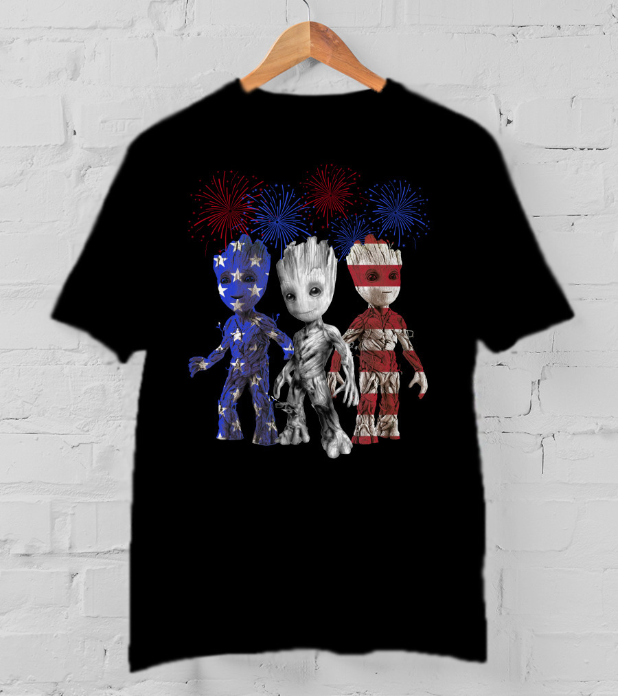 Patriotic Fireworks Groot Trio Only Today T-Shirt