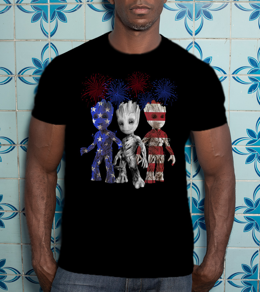 Patriotic Fireworks Groot Trio Only Today T-Shirt