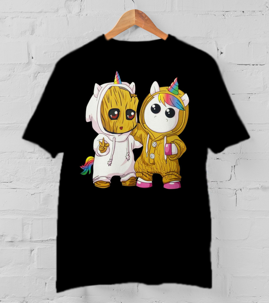 Only Today Cute Unicorn And Wood Creature Friendship T-Shirt