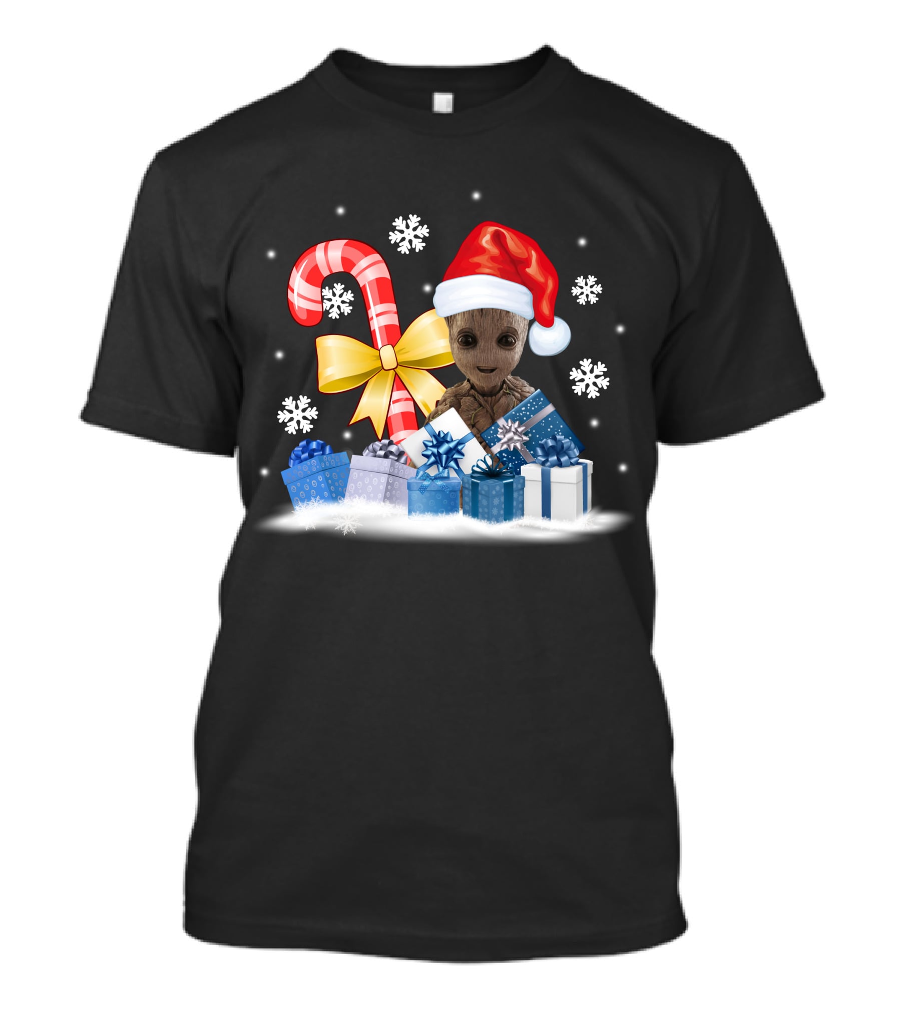 Only Today Christmas Groot Candy Cane Snowflakes T-Shirt