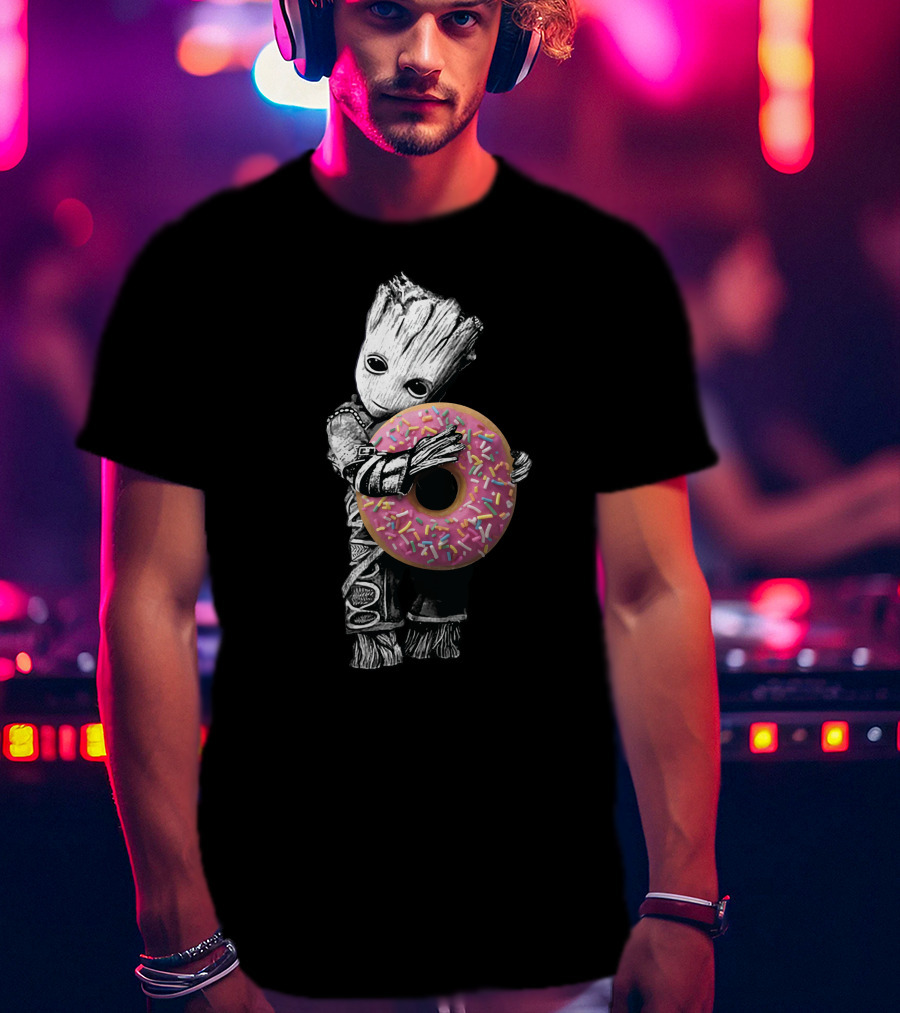 Only Today Groot Hugging Donut T-Shirt
