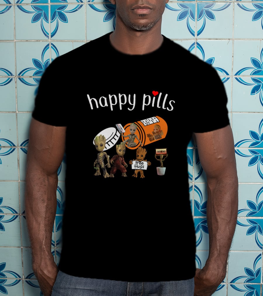 Happy Pills Groot Free Hugs Capsule T-Shirt