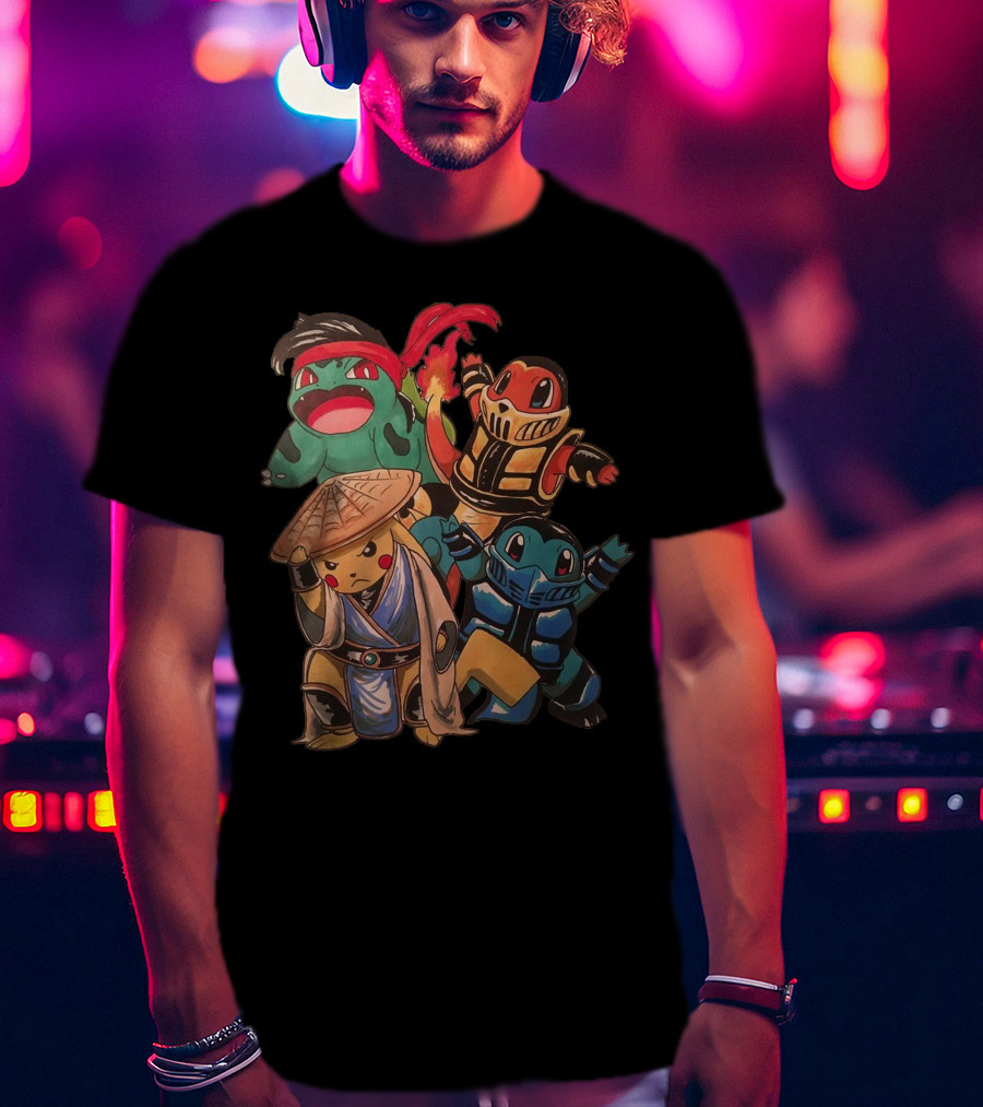 Pikachu Bulbasaur Charmander Squirtle Mashup T-Shirt