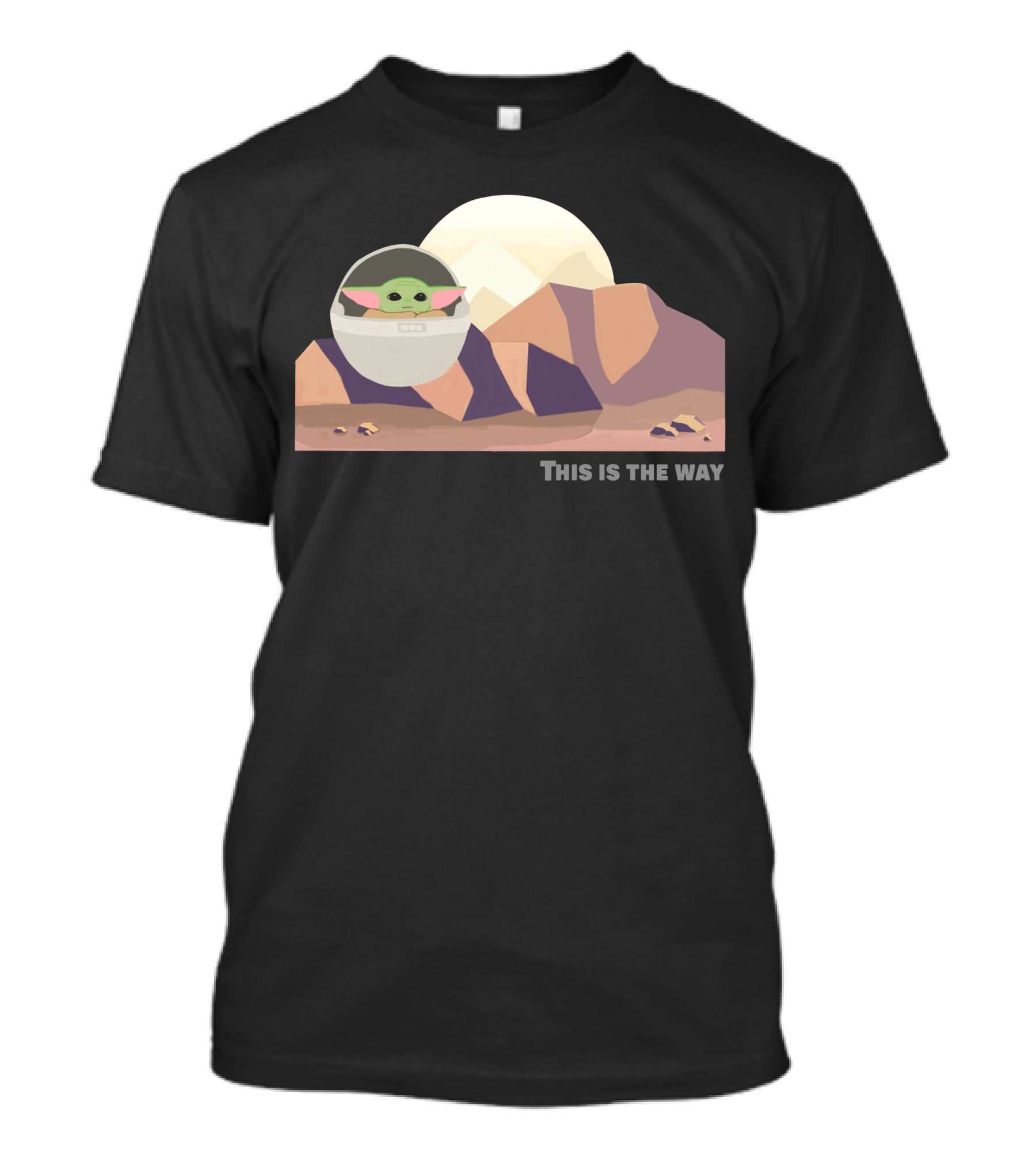 This Is The Way 7 Mandalorian Landscape With Baby Yoda T-Shirt