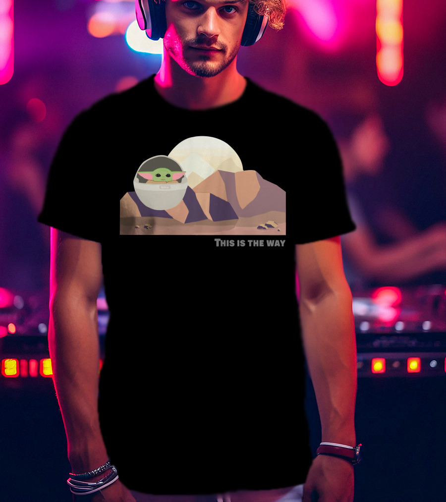 This Is The Way 7 Mandalorian Landscape With Baby Yoda T-Shirt