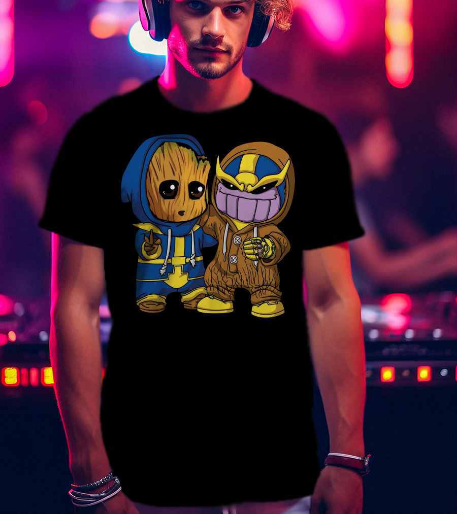Baby Groot And Thanos Costume Friends T-Shirt