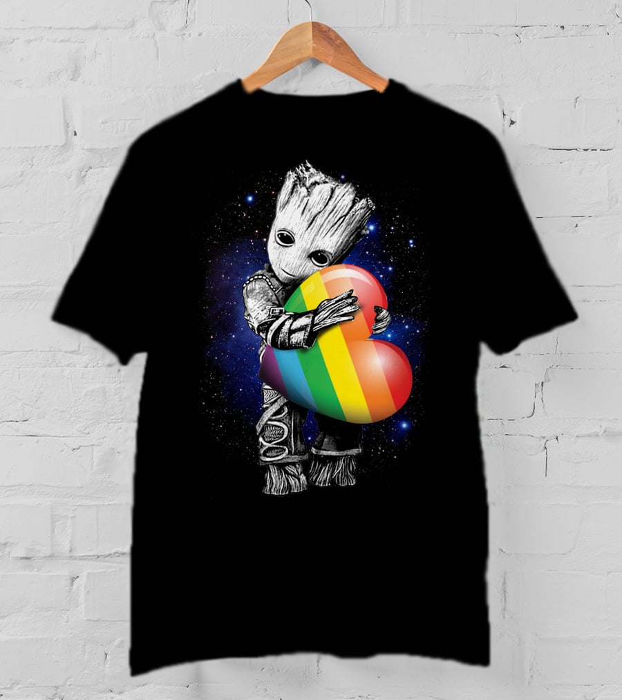 Rainbow Heart Galaxy Cute Tree Character T-Shirt