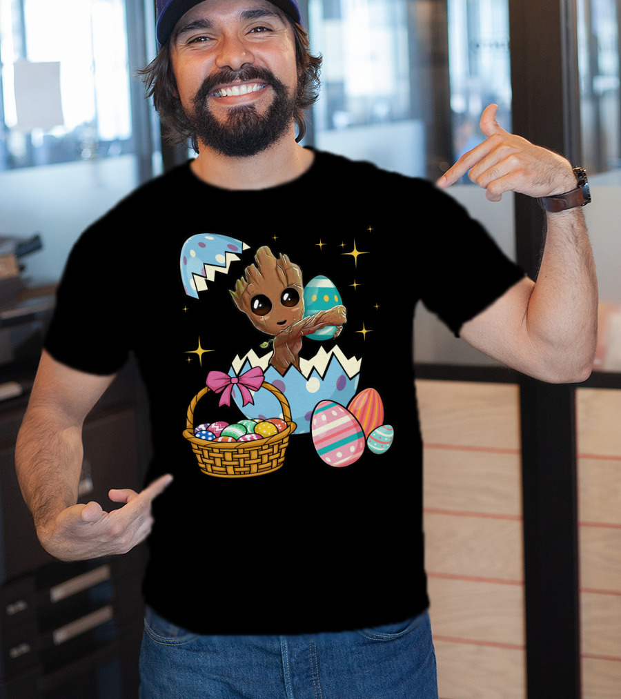 Baby Groot Easter Basket And Eggs T-Shirt