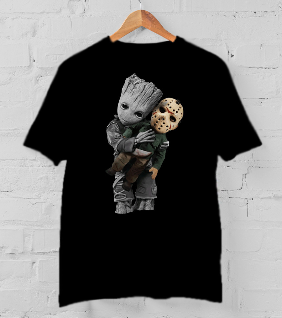 Groot Embraces Jason Mask Forest Guardian T-Shirt