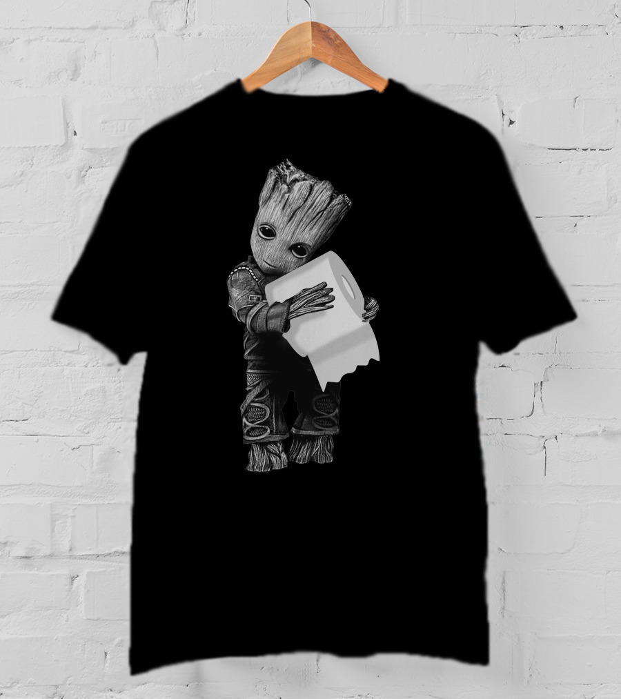 Baby Groot Holding Toilet Paper T-Shirt