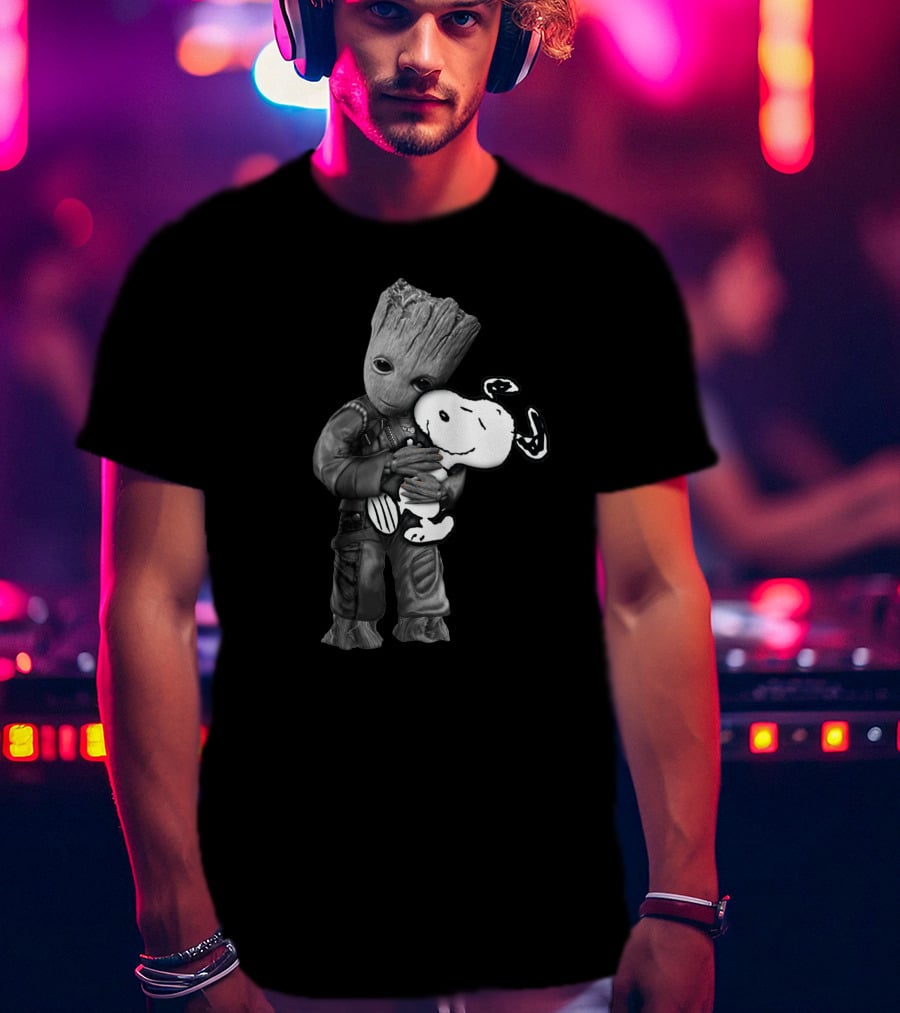 Groot Hugging Snoopy T-Shirt