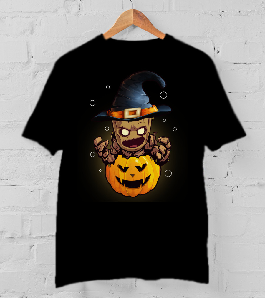Halloween Wizard Pumpkin Creature T-Shirt