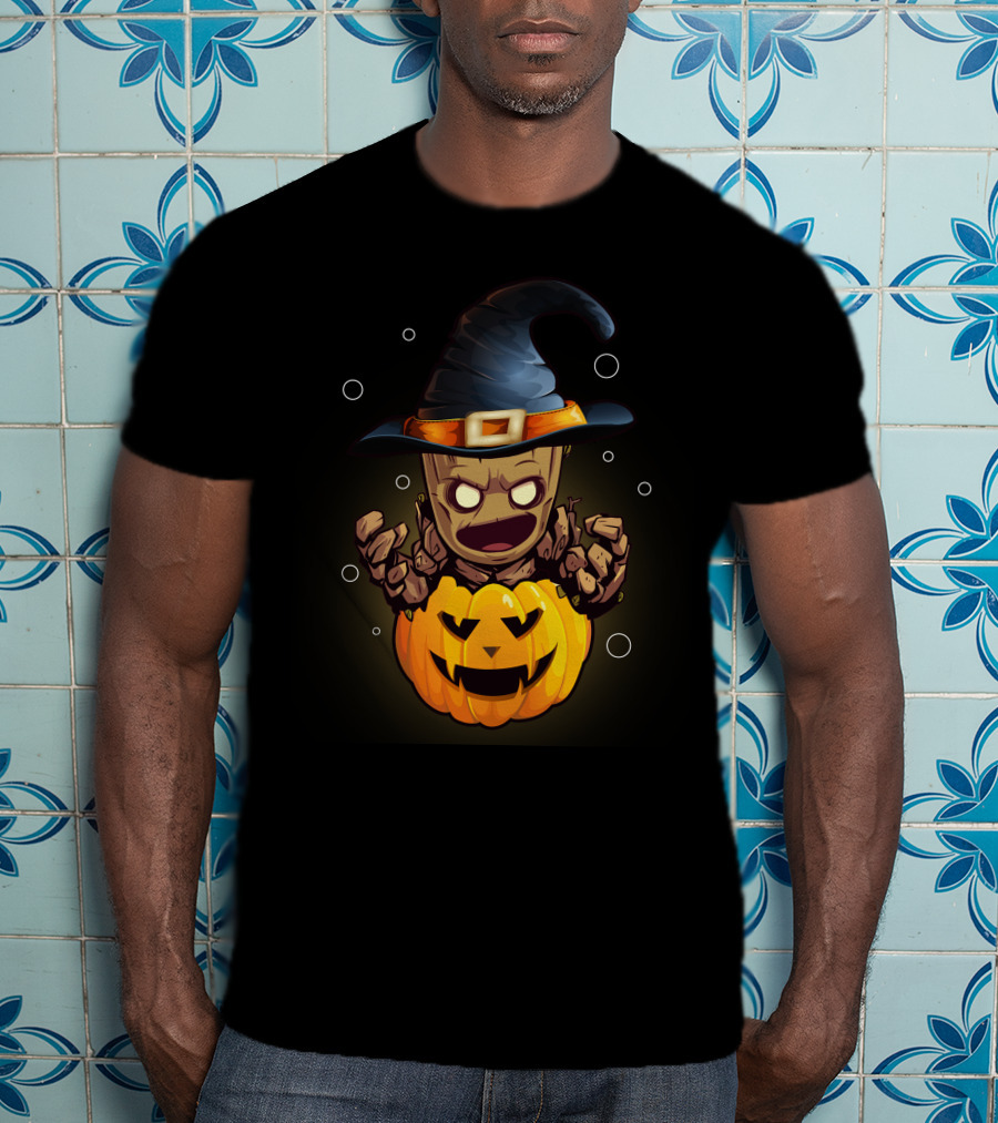 Halloween Wizard Pumpkin Creature T-Shirt