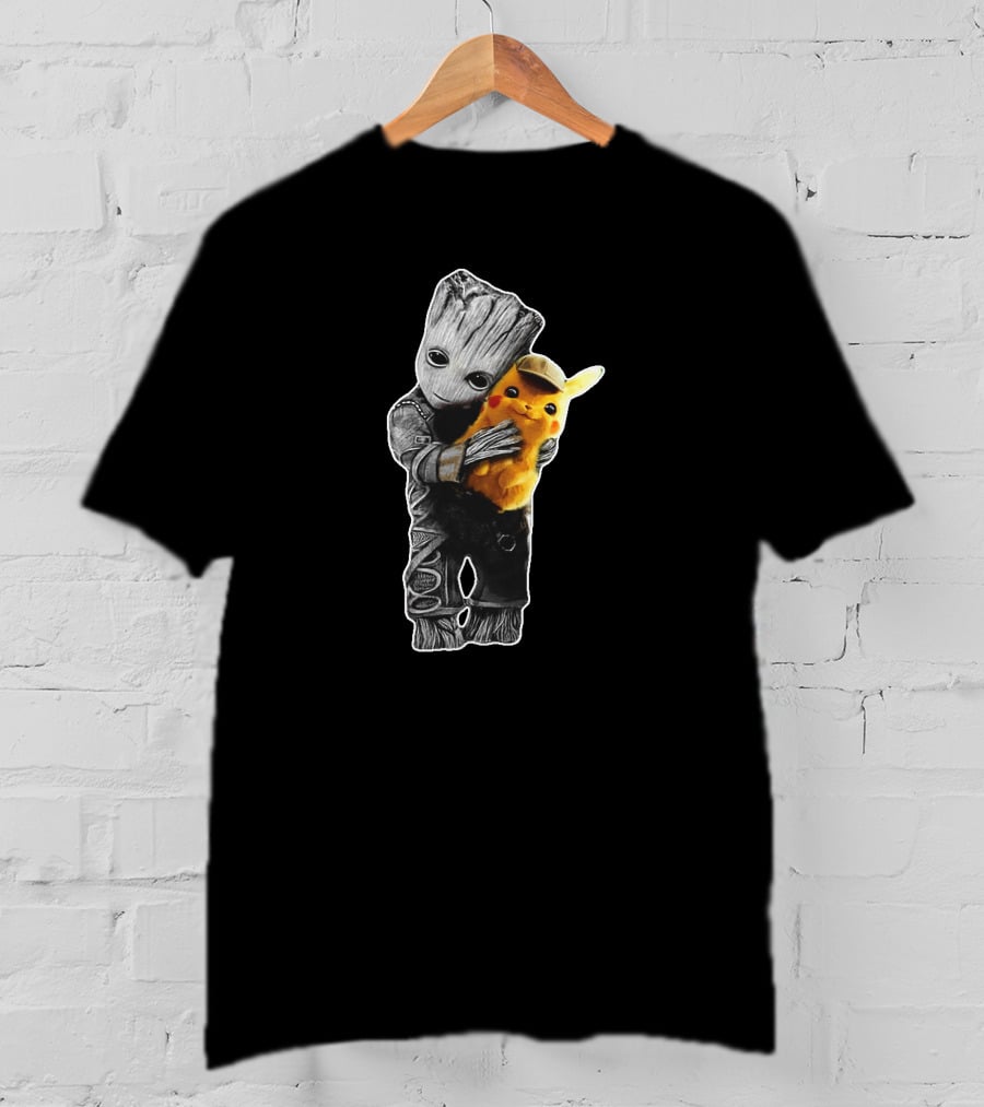 Groot Holding Pikachu T-Shirt