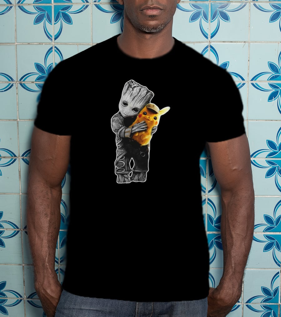Groot Holding Pikachu T-Shirt