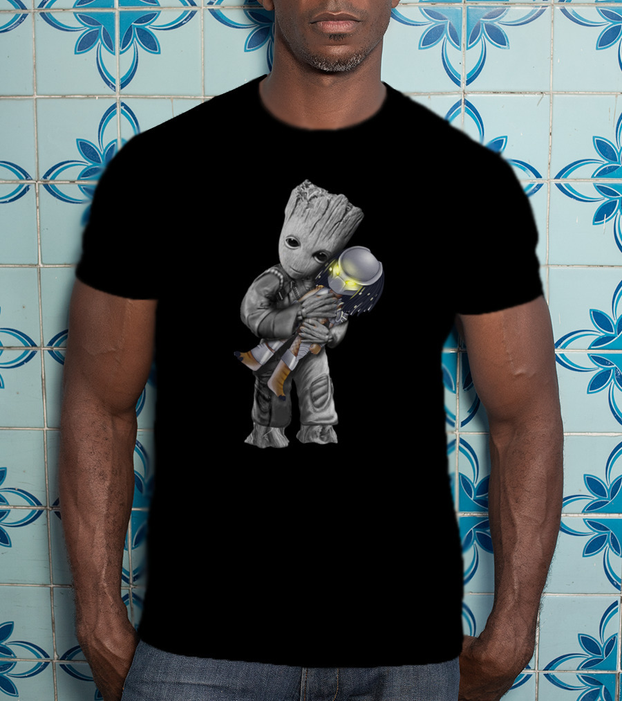 Groot Holding Predator Themed Character T-Shirt