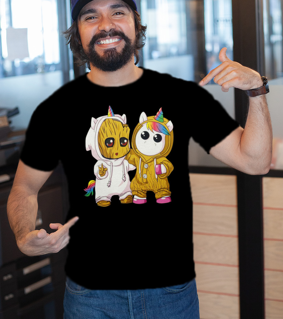 Only Today Unicorns And Friends Cute Cartoon Fantasy Characters T-Shirt