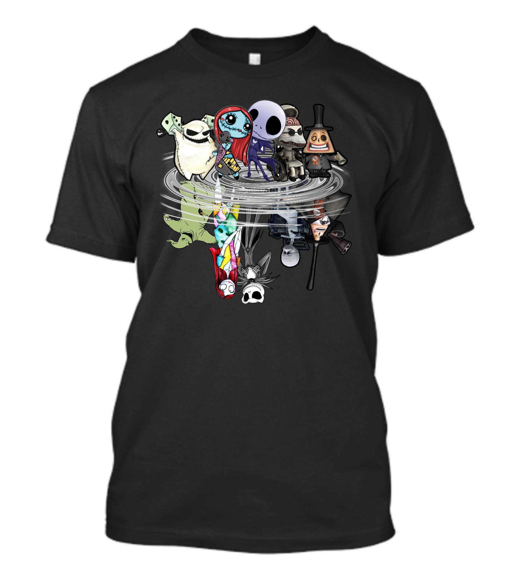 Only Today Nightmare Before Christmas Characters Reflective Mirror Effect T-Shirt