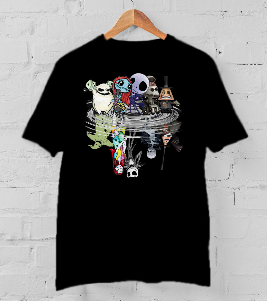 Only Today Nightmare Before Christmas Characters Reflective Mirror Effect T-Shirt