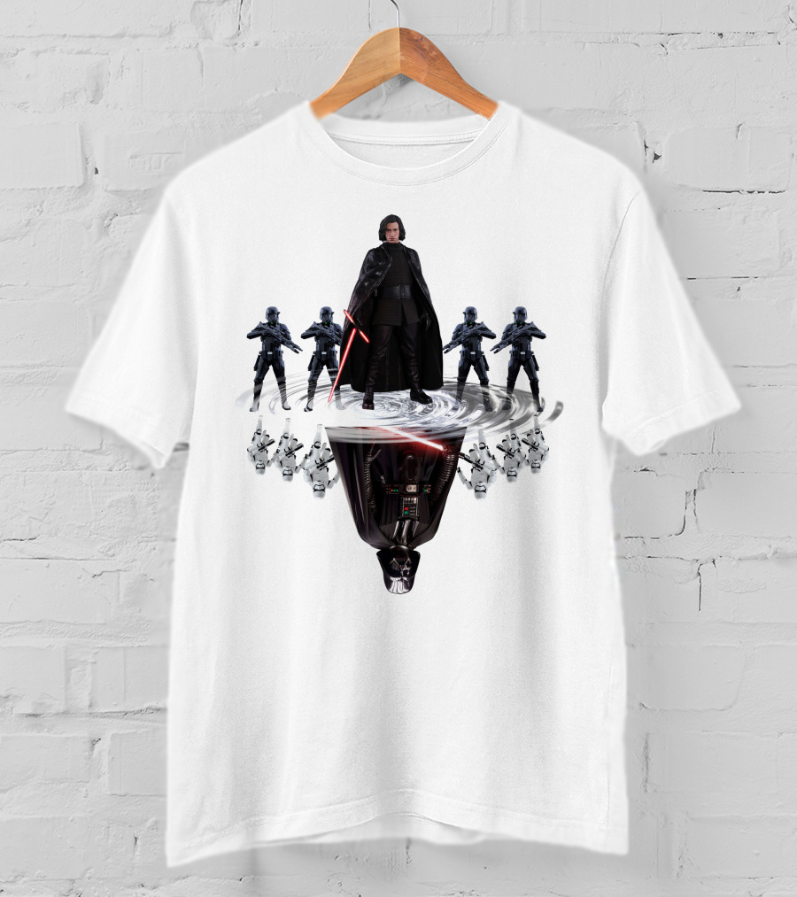 Stars War ZN439 Kylo Ren And Darth Vader Reflection With Stormtroopers T-Shirt
