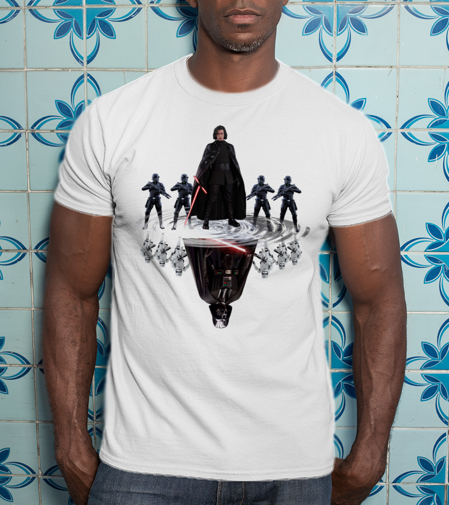 Stars War ZN439 Kylo Ren And Darth Vader Reflection With Stormtroopers T-Shirt
