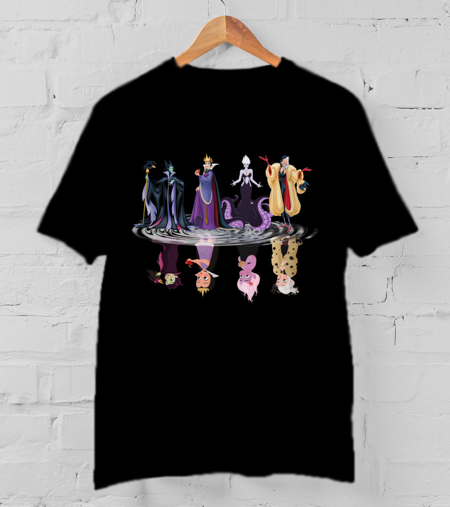 Witchs ZN384 Evil Queen Maleficent Ursula Cruella De Vil Reflections T-Shirt
