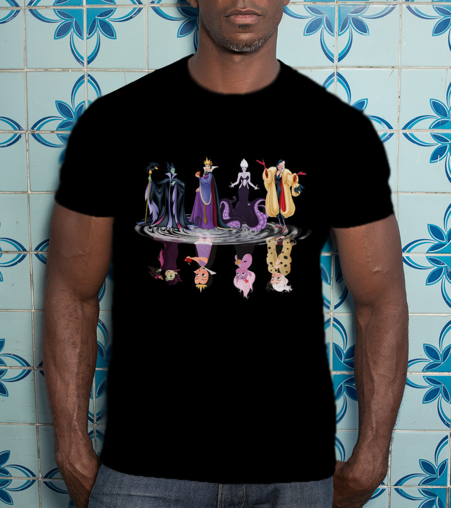 Witchs ZN384 Evil Queen Maleficent Ursula Cruella De Vil Reflections T-Shirt
