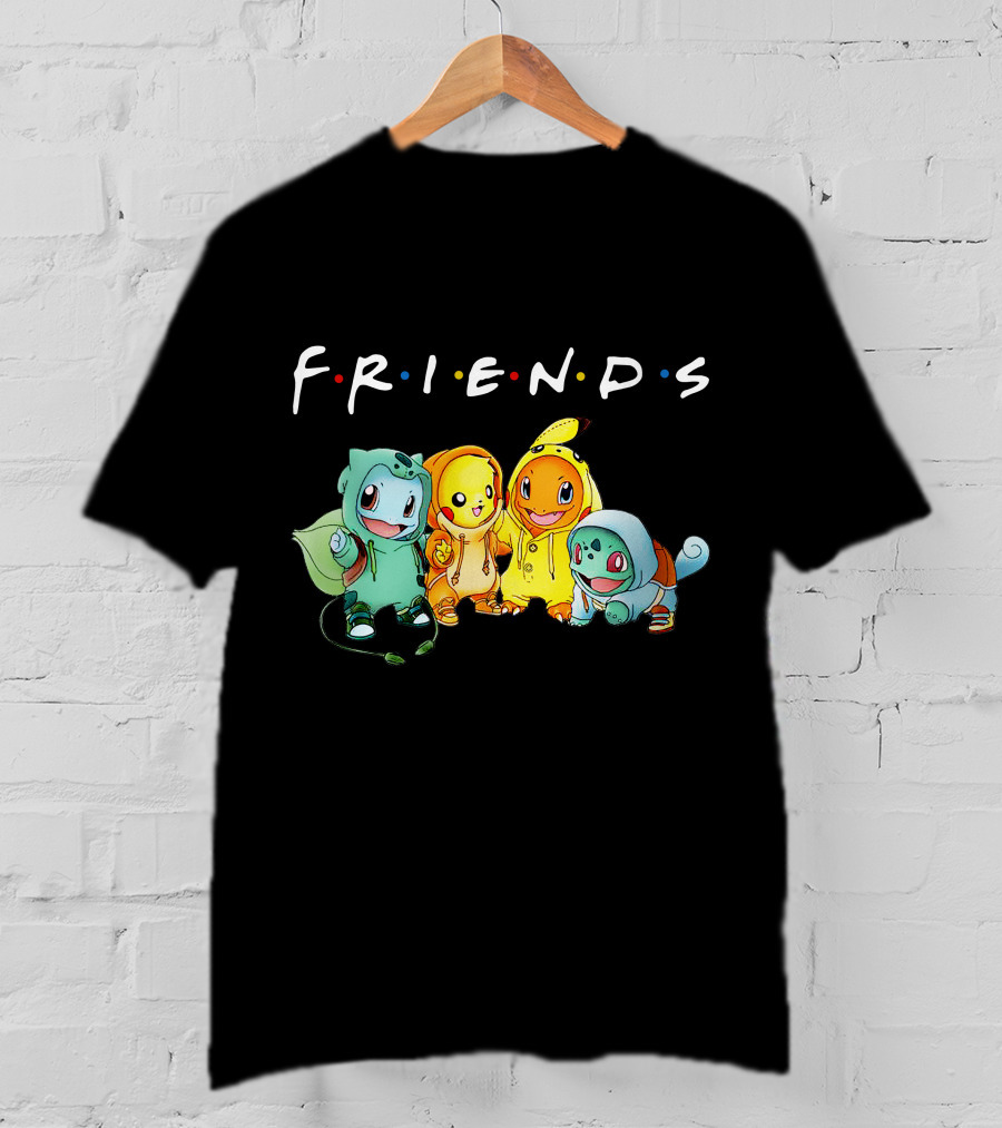 FRIENDS Pikachu ZN443 Bulbasaur Charmander Squirtle T-Shirt
