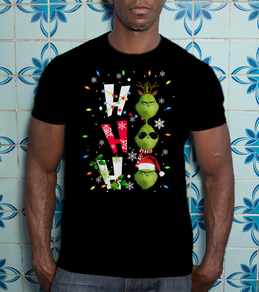 Grinch WHOVILLE Christmas Lights And Snowflakes ZN858 T-Shirt