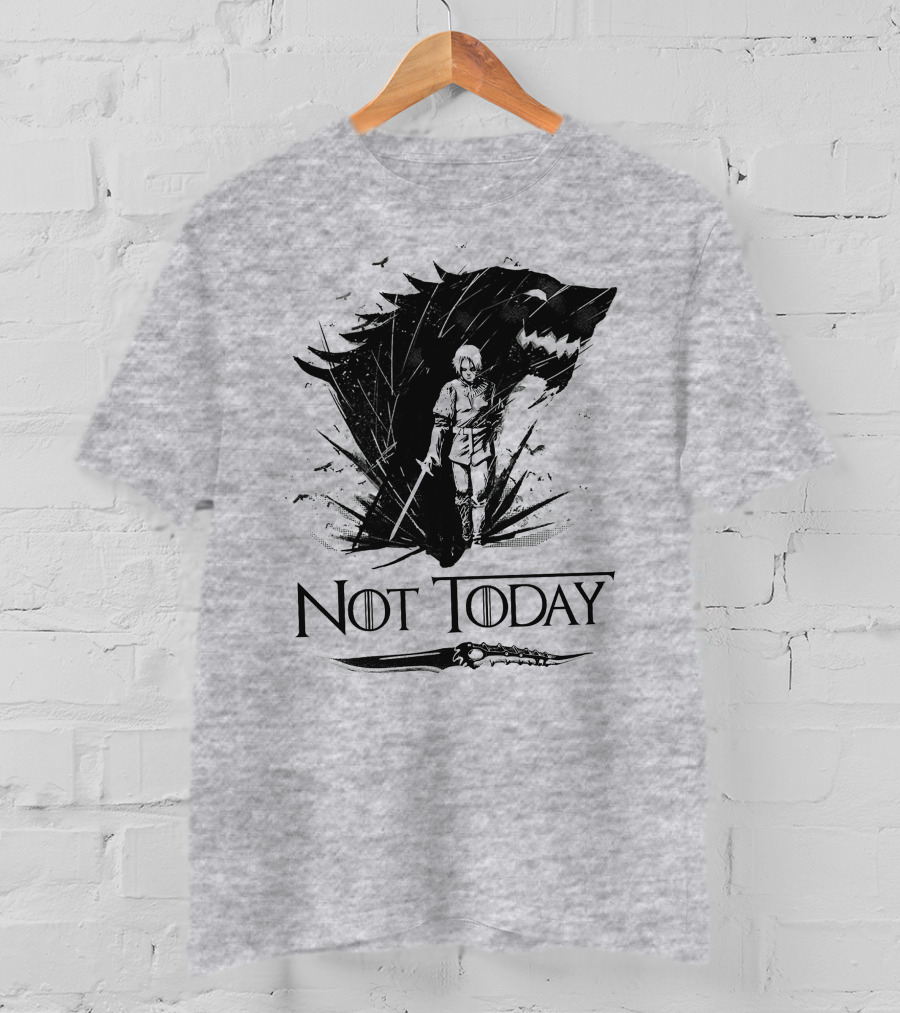 Not Today Wolf Sword Warrior Art ZN4 T-Shirt