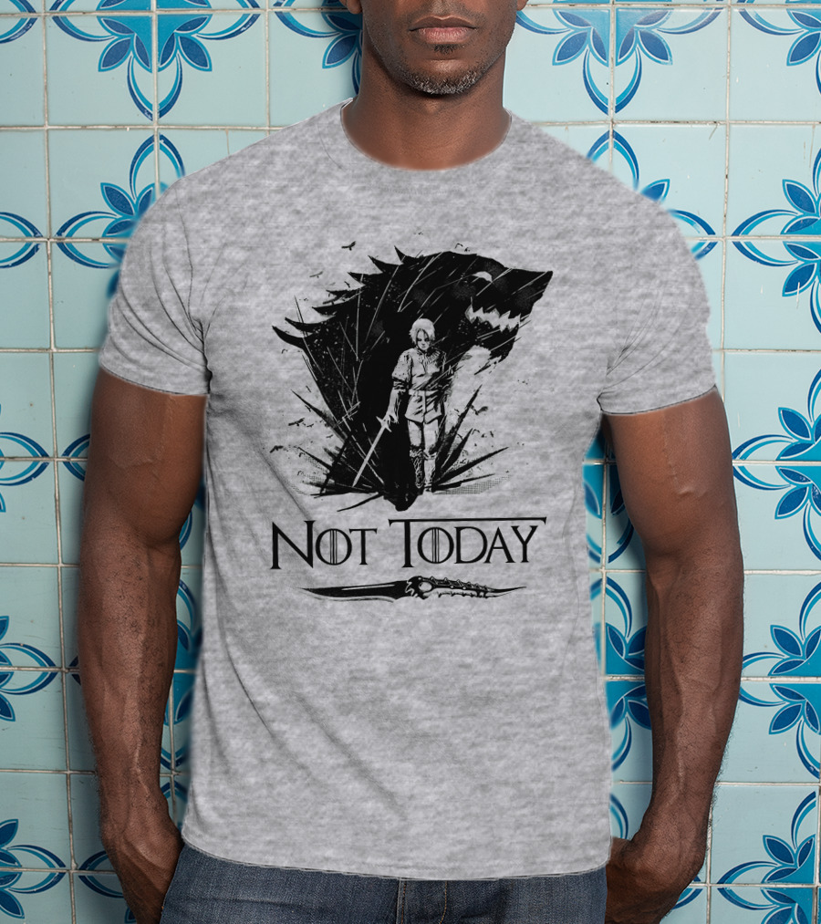 Not Today Wolf Sword Warrior Art ZN4 T-Shirt