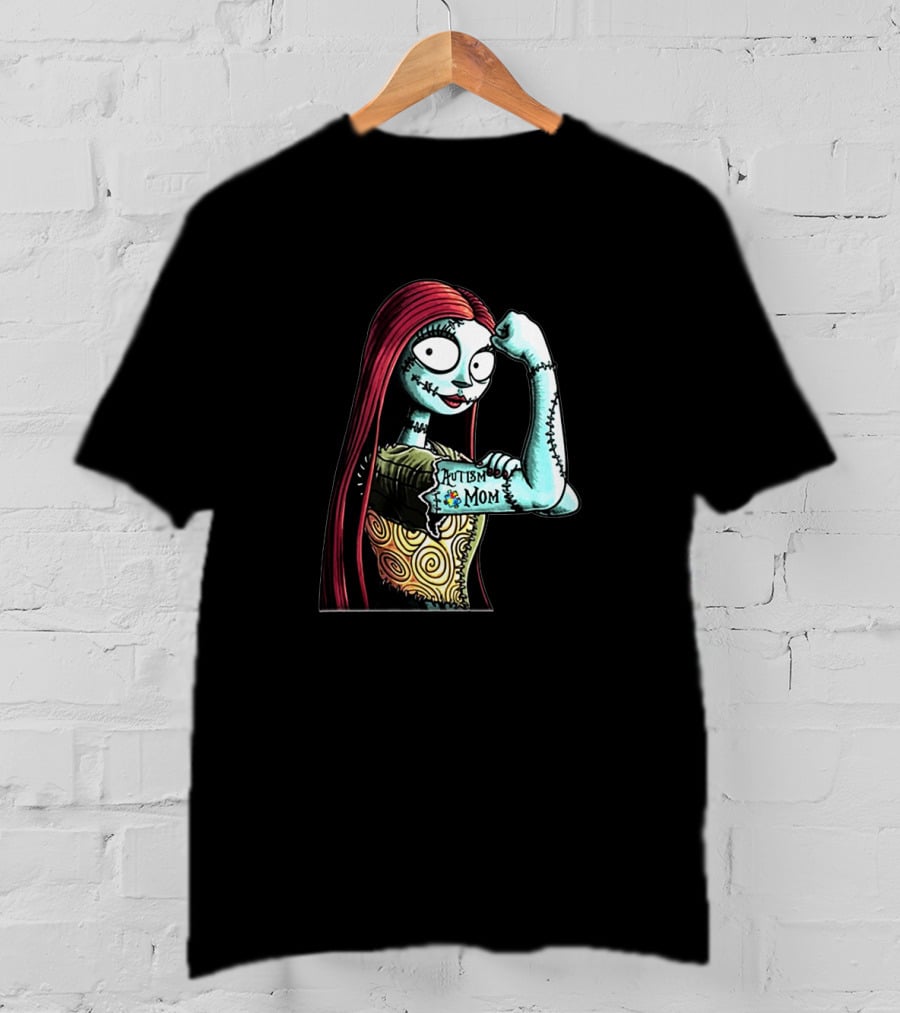 Sally Strong Autism Mom Rosie Riveter Style Character Strength T-Shirt