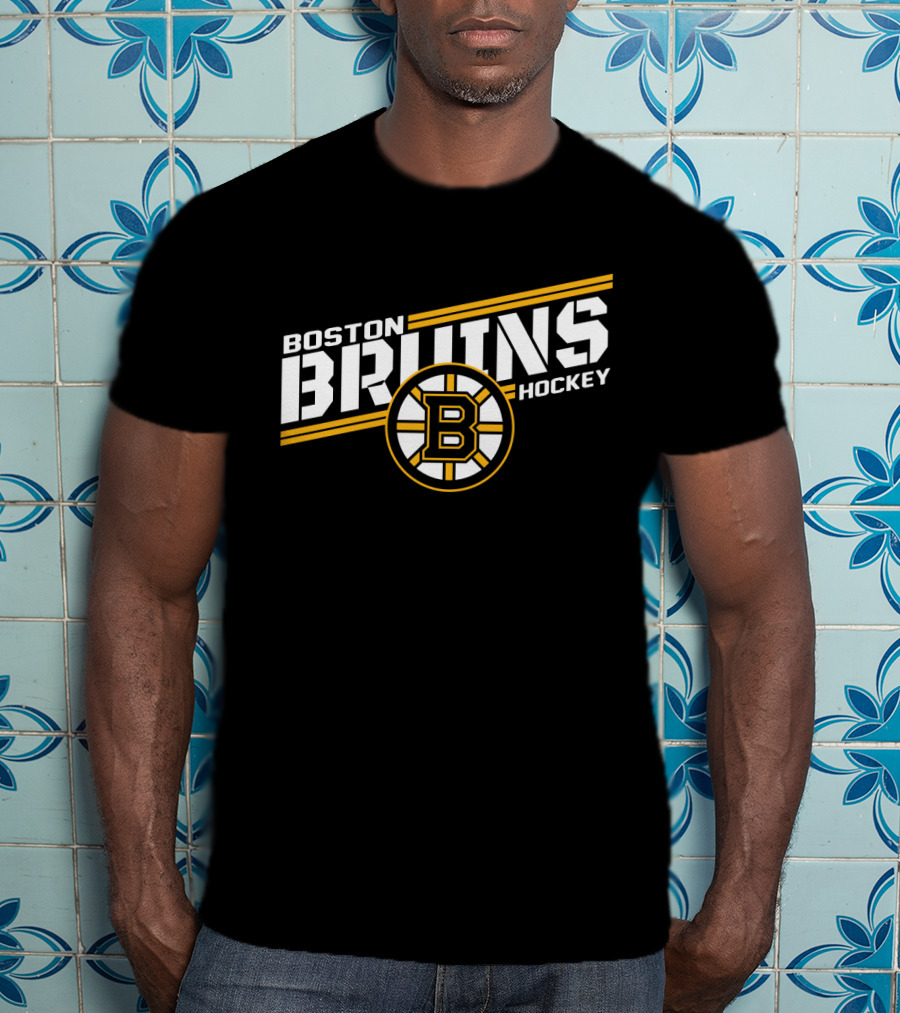 Boston Bruins Hockey Bold Text With Iconic T-Shirt