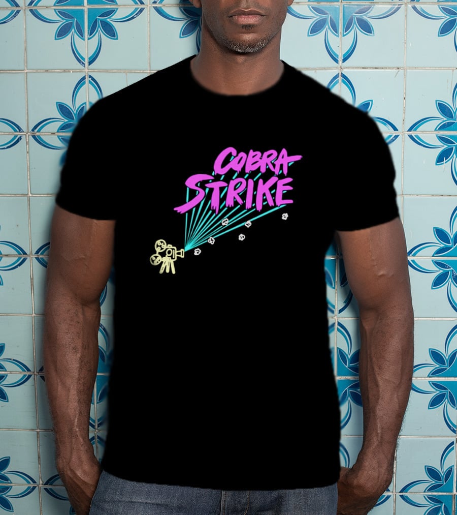 Cobra Strike Neon Retro Film Camera T-Shirt