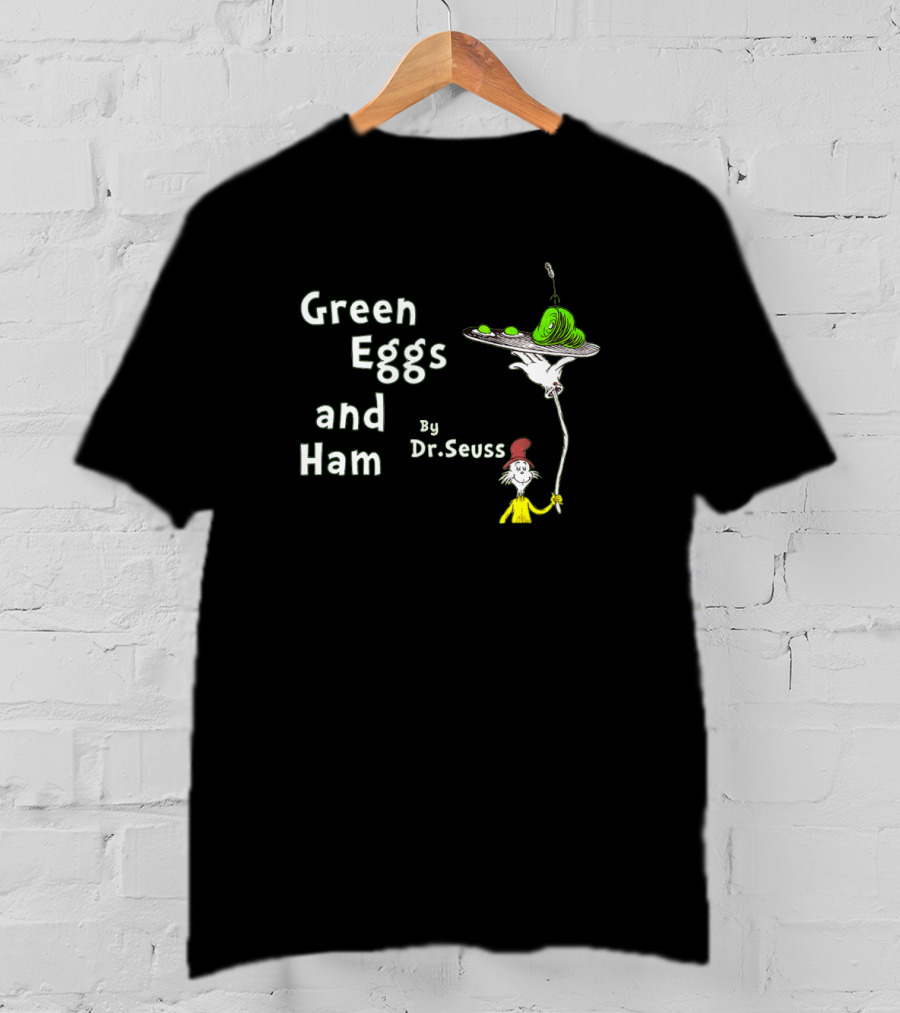 Dr Seuss Classic Green Eggs And Ham With Character Holding Platter T-Shirt