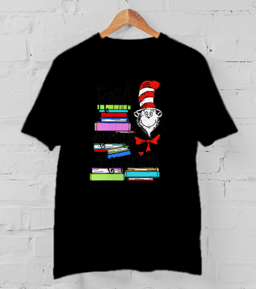 Cat In The Hat Read Across America Book Stack T-Shirt