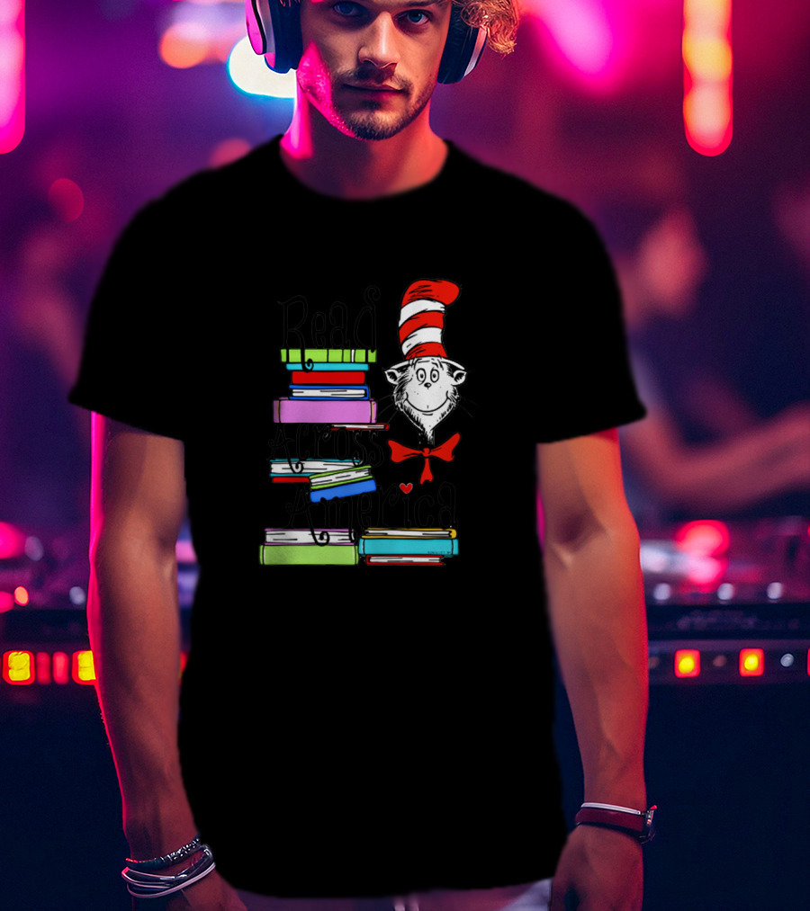 Cat In The Hat Read Across America Book Stack T-Shirt