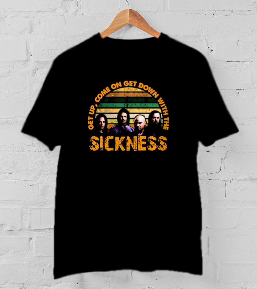 Get Up Come On Get Down With The Sickness Band Members Iconic Circle T-Shirt
